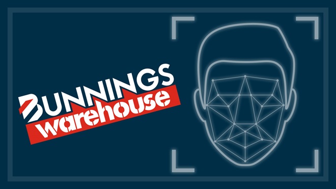 bunnings logo and facial regognition graphic