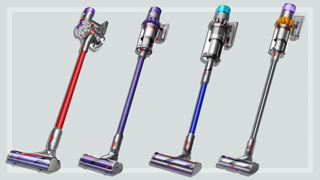 four different dyson stick vacuum models