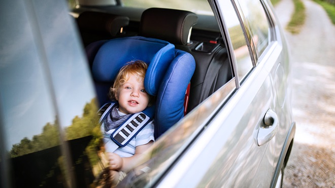 young child in car seat risky products for child safety lead
