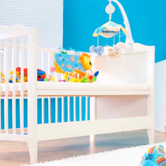 baby cot with toys square