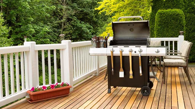 barbecue on a deck