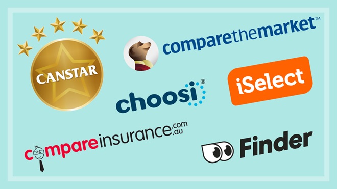 six logos of insurance review sites