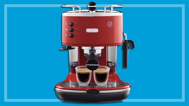 gloss red delonghi icona coffee machine