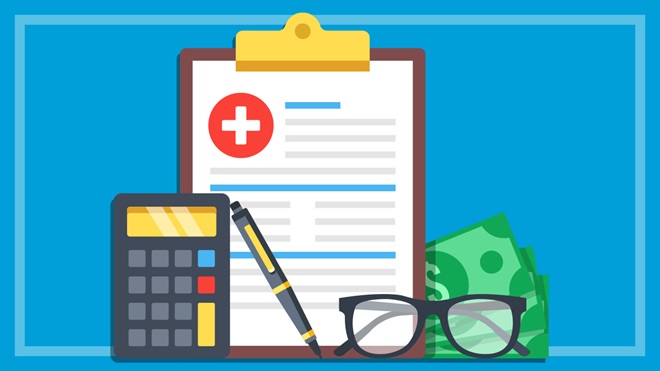 illustration_of_health_insurance_form_calculator_money_and_glasses