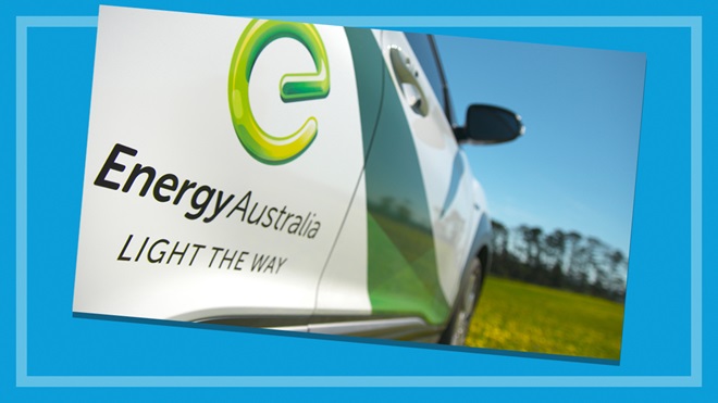 energy australia branded car in field