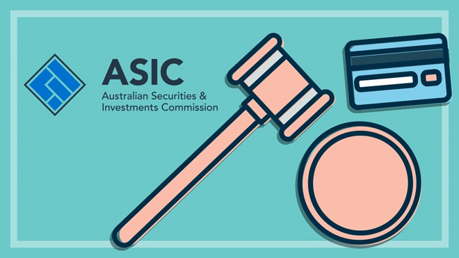 asic logo with illustrated gavel and credit card