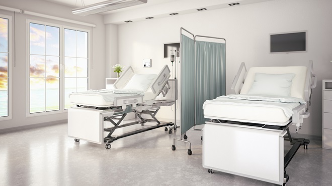 two hospital beds