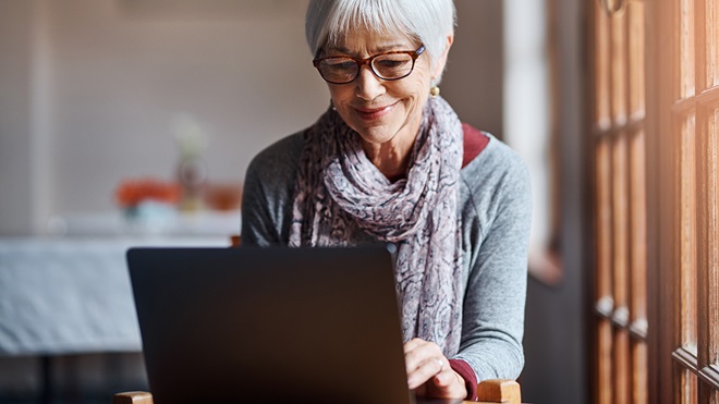 person checking their superannuation online