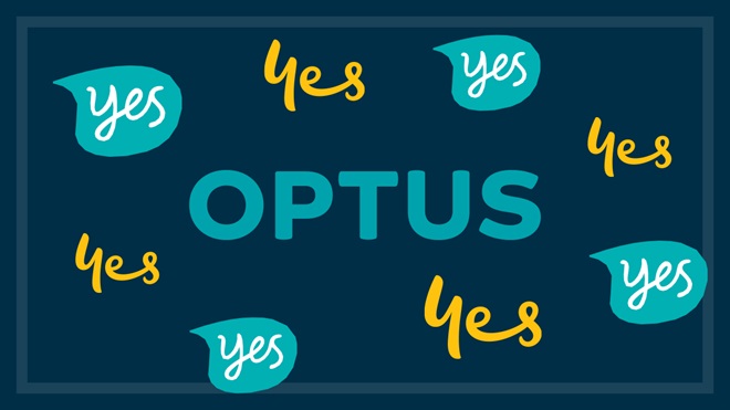 optus logo surrounded by several yeses