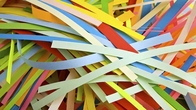 colourful shredding paper